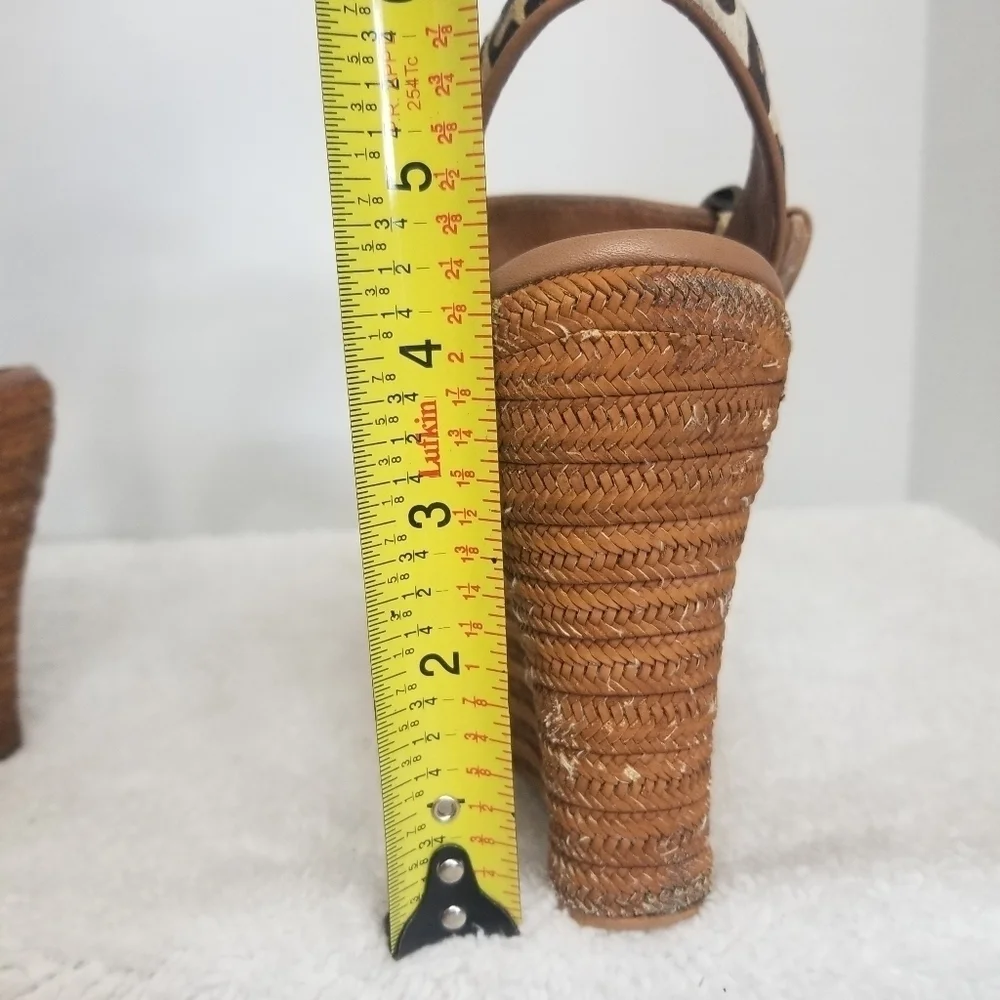 UGG Calf Hair Leopard/Cheetah Jazmine Sandal Wedge Espidrille Heels - Picture 10 of 11